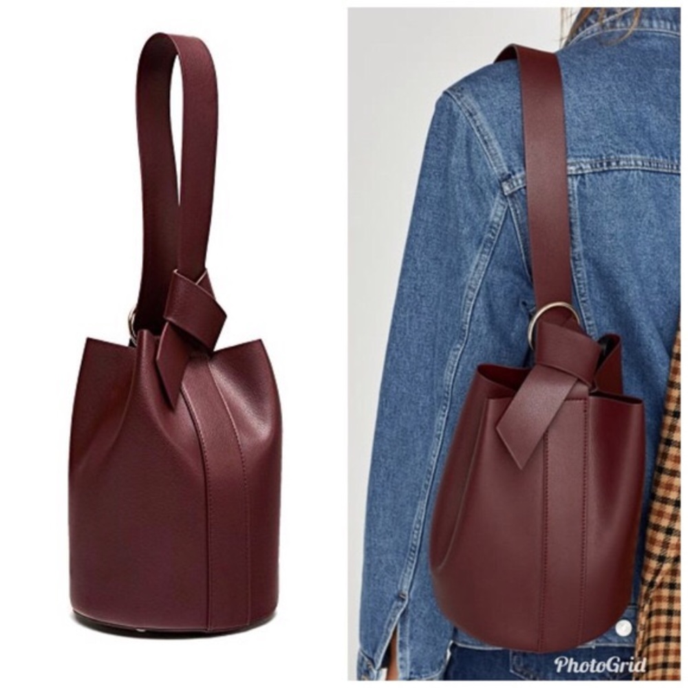 Zara Burgundy Bucket Bag